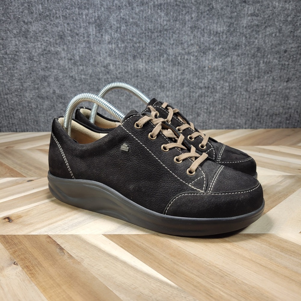 Finn Comfort Womens Ikebukuro Lace Shoes US 7.5 Black Leather Oxford Sneaker